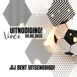  Communie Uitnodiging Vince   Feestelijke Voetbal Voorkant