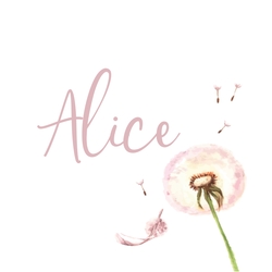 Communie Geschenkkaartje Alice   Dandelion Roze Voorkant