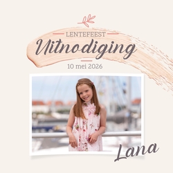 Communie Uitnodiging Lana   Verfveeg Voorkant