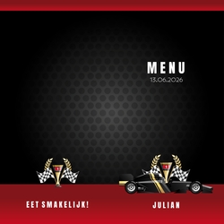 Communie Menu Julian   Raceauto Achterkant/Voorkant