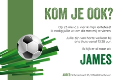  Communie Uitnodiging James   Stoere Voetbal Achterkant