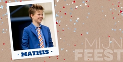 Kraft look fotokaart met vrolijke confetti 157237 Voorkant