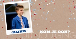 Kraft look uitnodiging met vrolijke confetti 157737 Voorkant